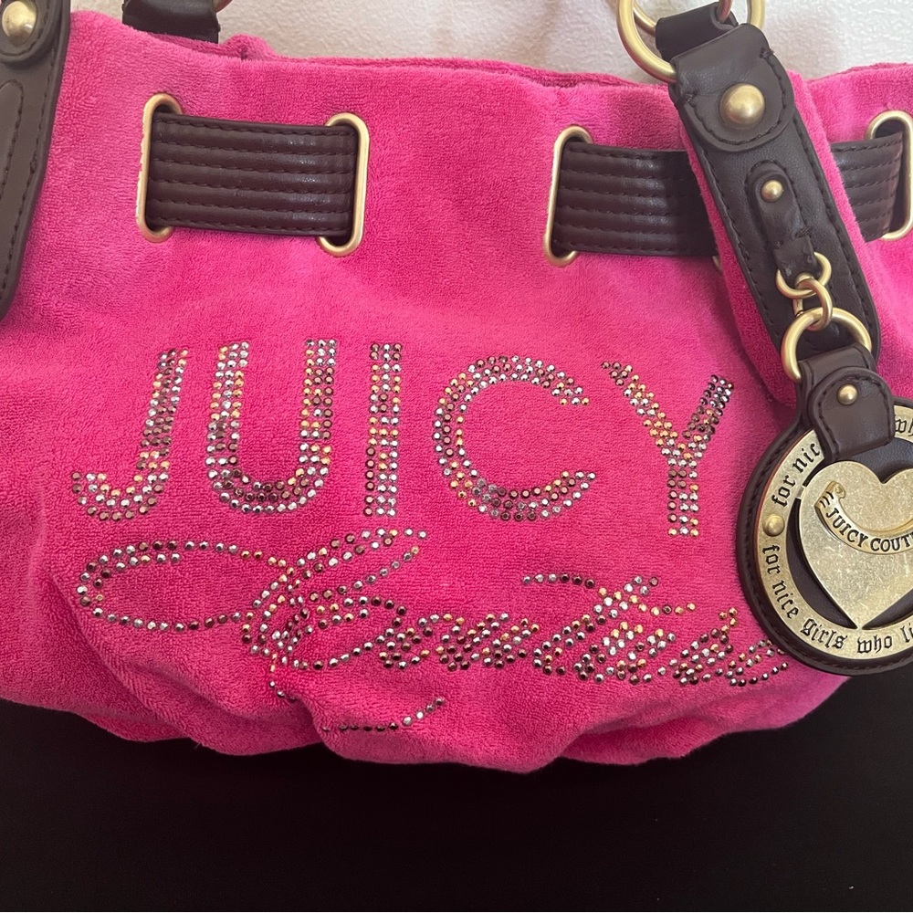 Vintage Y2K pink Juicy Couture  Daydreamer rhinestone shoulder bag - Picture 3 of 11